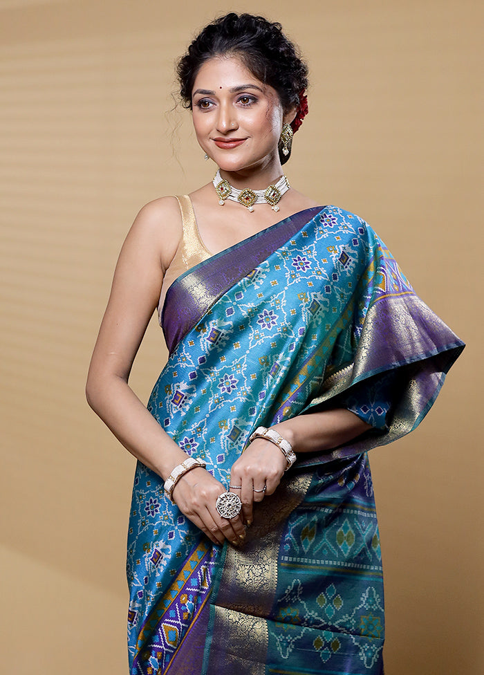 Multicolor Dupion Silk Saree With Blouse Piece