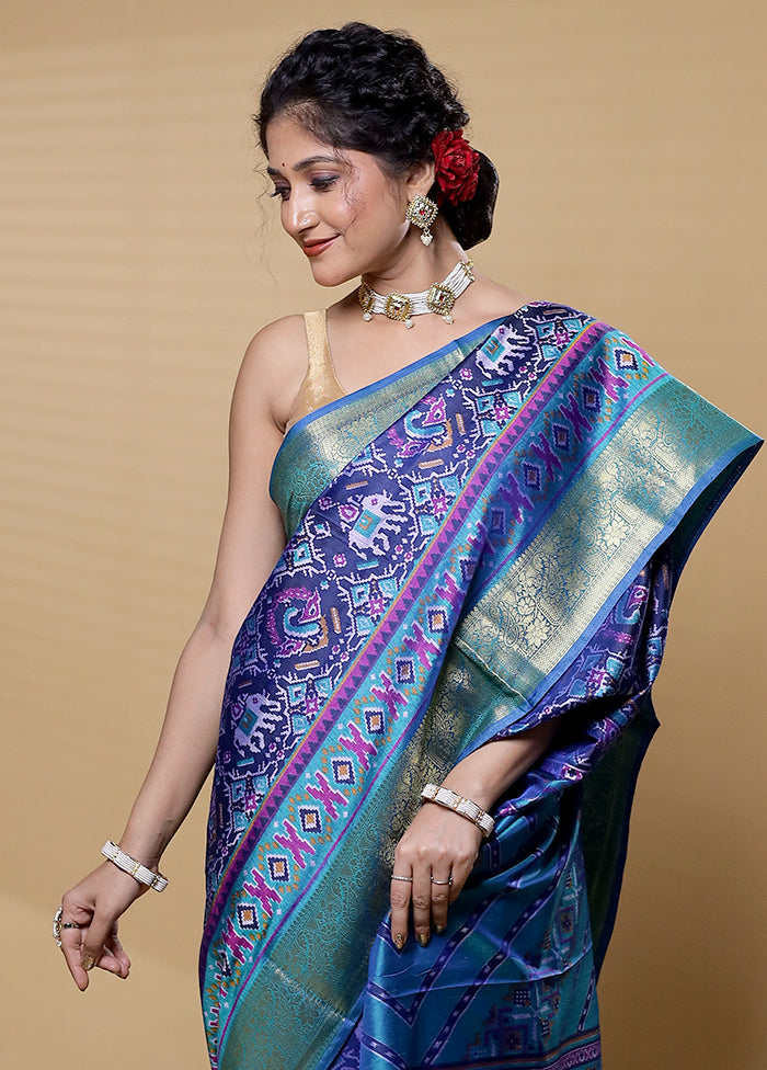 Multicolor Dupion Silk Saree With Blouse Piece