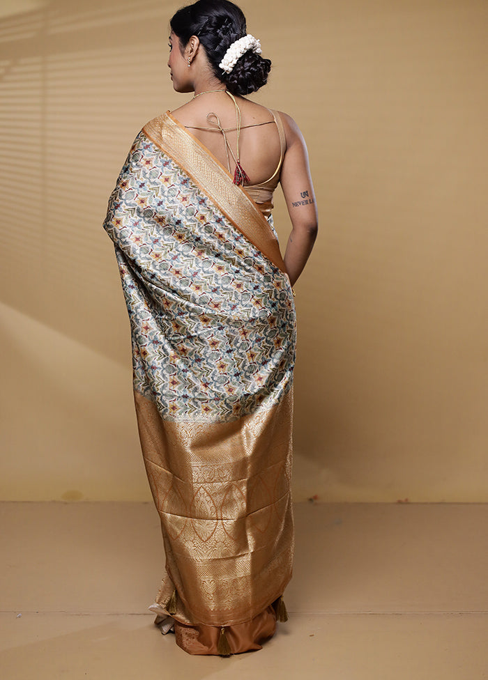 Multicolor Dupion Silk Saree With Blouse Piece