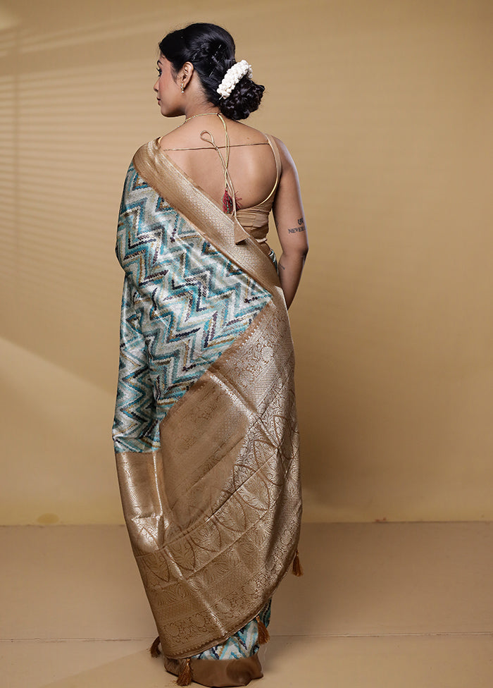 Multicolor Dupion Silk Saree With Blouse Piece