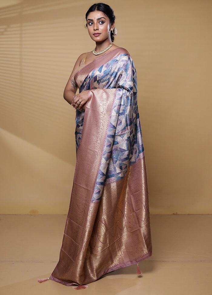 Multicolor Dupion Silk Saree With Blouse Piece