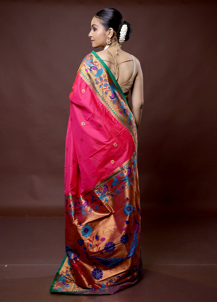 Pink Dupion Silk Saree With Blouse Piece