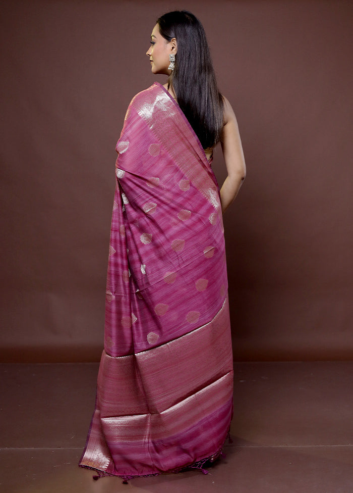 Purple Cotton Saree With Blouse Piece