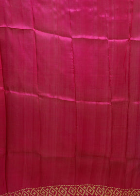 Blue Printed Pure Silk Saree Without Blouse Piece