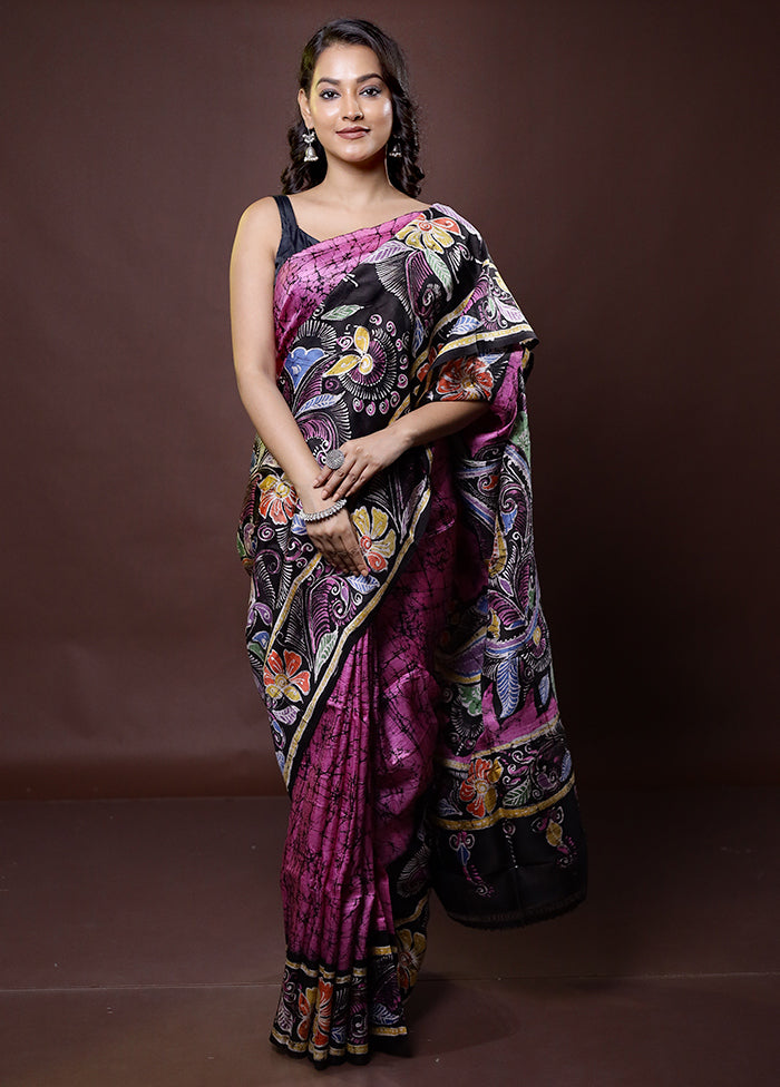 Multicolor Printed Pure Silk Saree Without Blouse Piece