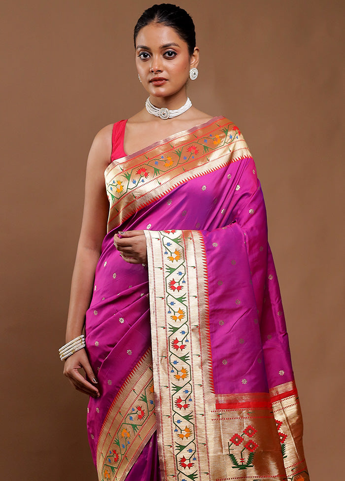 Pink Katan Silk Saree With Blouse Piece