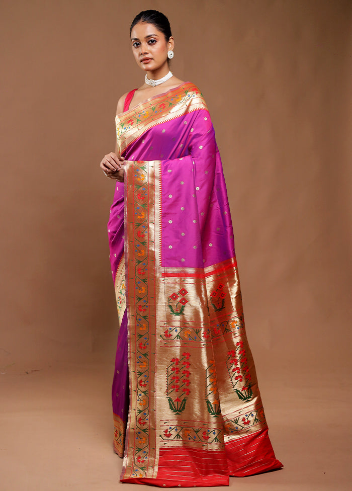 Pink Katan Silk Saree With Blouse Piece