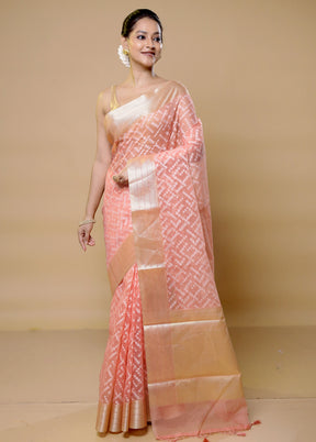 Pink Organza Saree With Blouse Piece