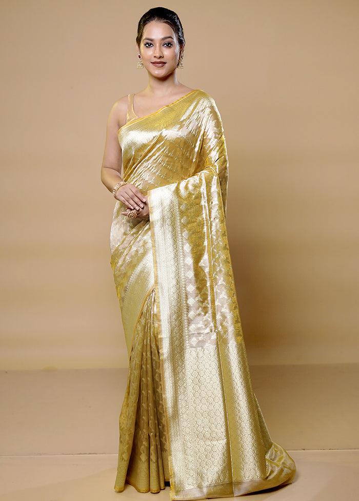 Gold Tissue Silk Saree With Blouse Piece