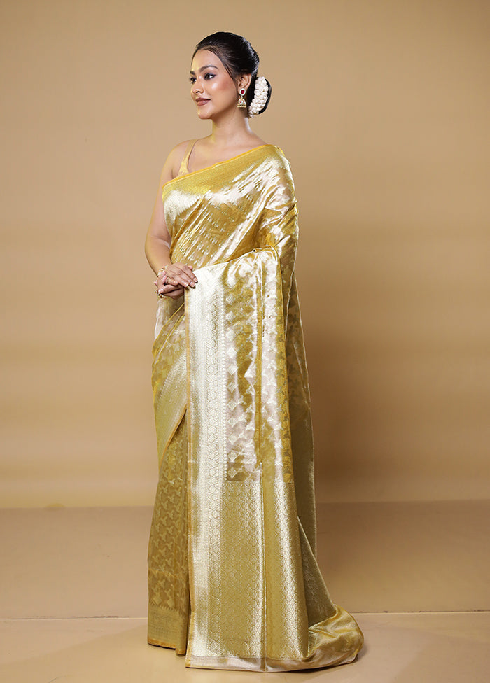 Gold Tissue Silk Saree With Blouse Piece