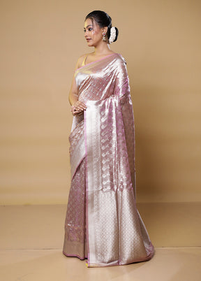 Purple Tissue Silk Saree With Blouse Piece