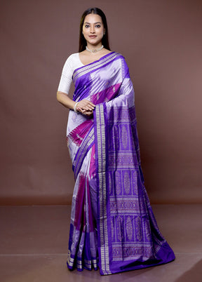 Multicolor Handloom Bomkai Pure Silk Saree With Blouse Piece