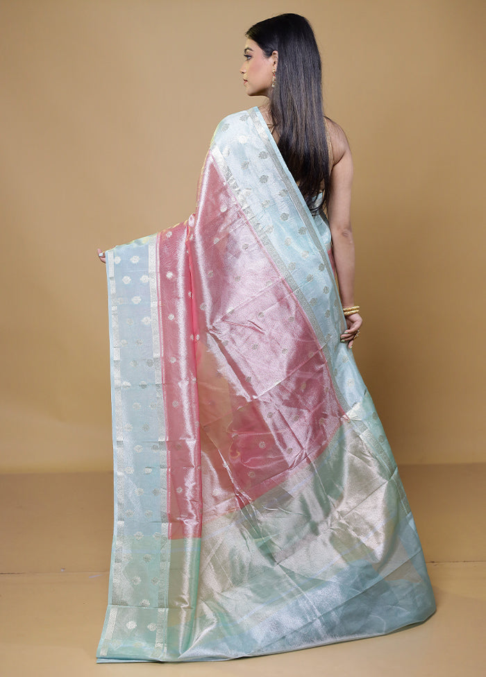 Pink Tissue Silk Saree With Blouse Piece