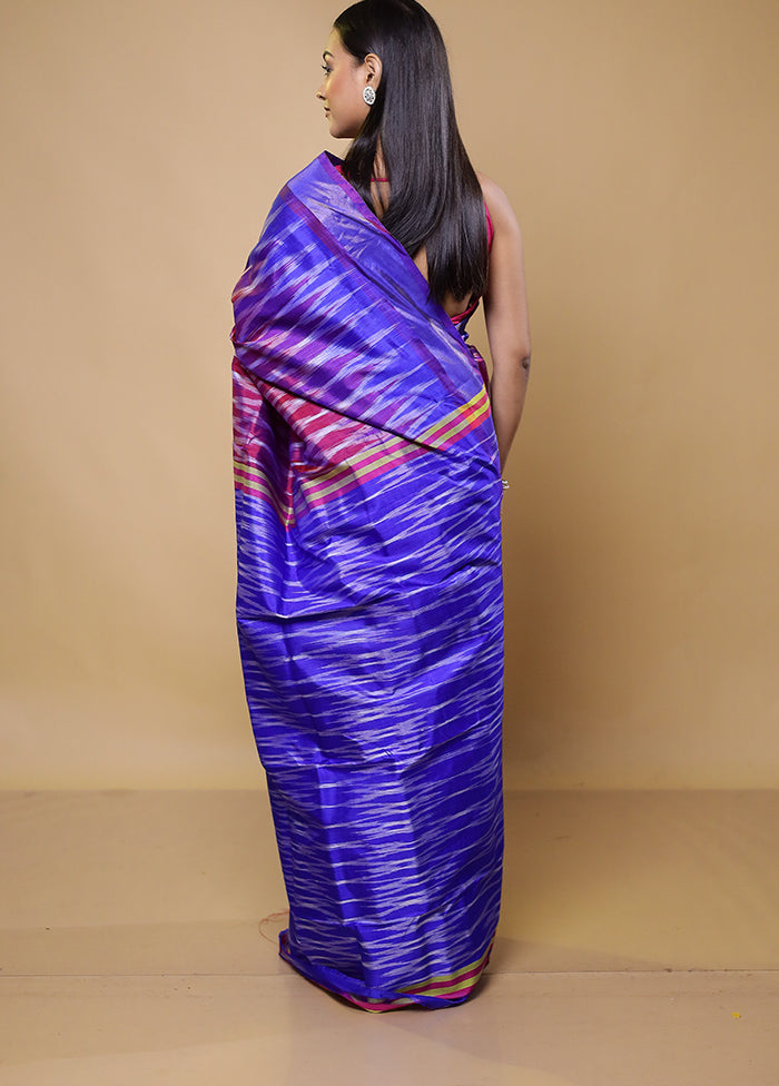 Purple Pure Bishnupuri Silk Saree Without Blouse Piece