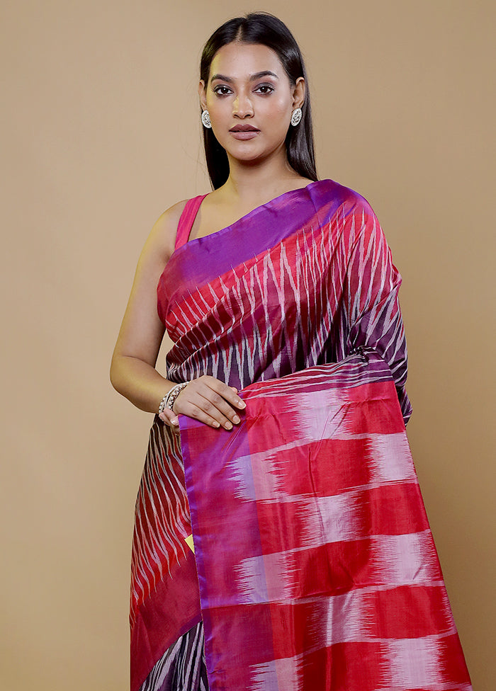 Red Pure Bishnupuri Silk Saree Without Blouse Piece