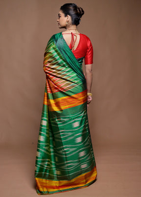 Rust Pure Bishnupuri Silk Saree Without Blouse Piece