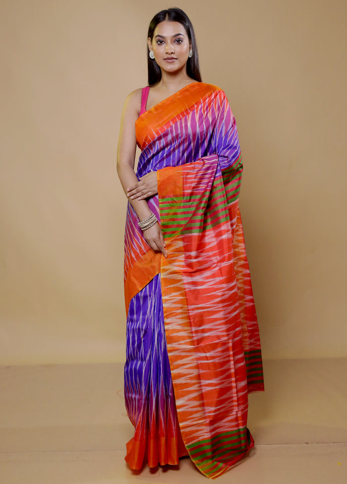 Multicolor Pure Bishnupuri Silk Saree Without Blouse Piece