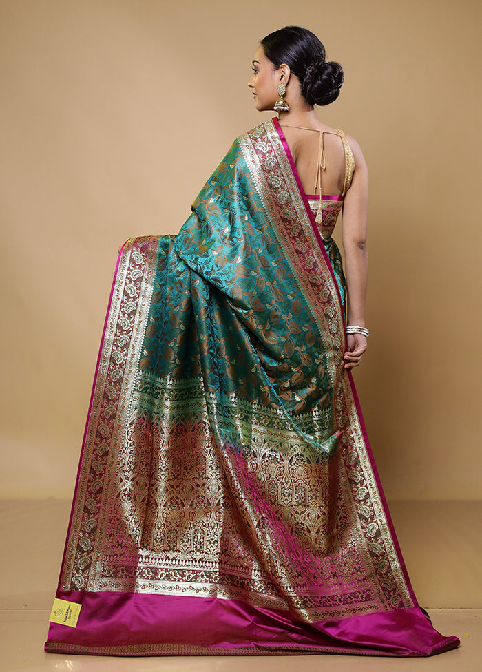 Green Tanchoi Silk Saree With Blouse Piece