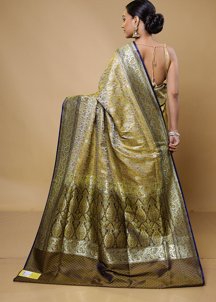 Cream Tanchoi Silk Saree With Blouse Piece