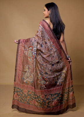 Brown Cotton Saree With Blouse Piece