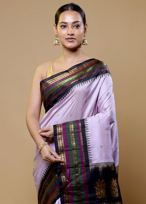 Pink Gadwal Pure Silk Saree Without Blouse Piece