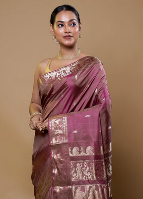 Maroon Handloom Baluchari Pure Silk Saree With Blouse Piece