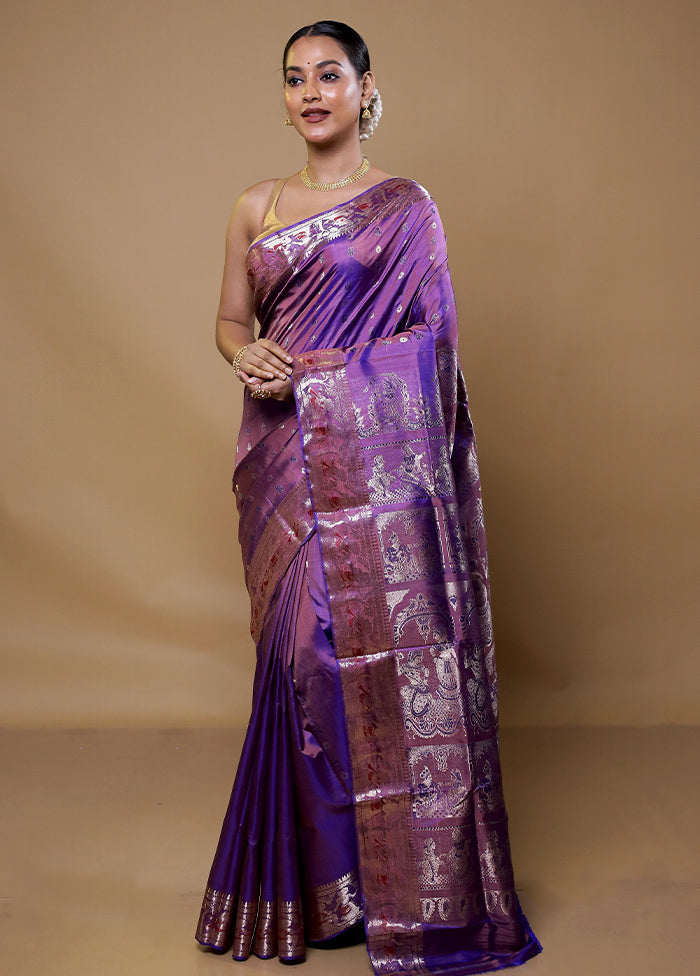 Pink Handloom Baluchari Pure Silk Saree With Blouse Piece