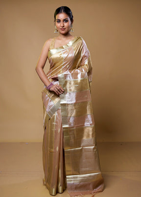 Golden Tissue Silk Saree With Blouse Piece