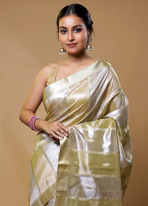 Golden Tissue Silk Saree With Blouse Piece