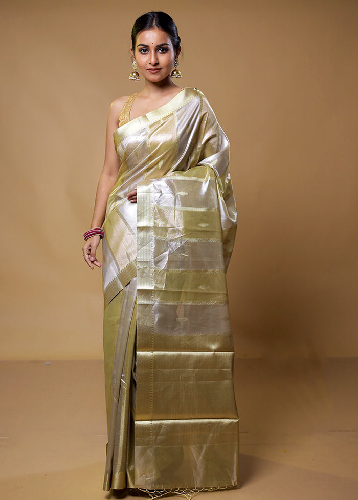 Golden Tissue Silk Saree With Blouse Piece