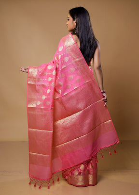 Pink Kota Cotton Saree With Blouse Piece