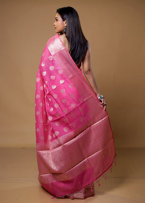 Pink Kota Cotton Saree With Blouse Piece