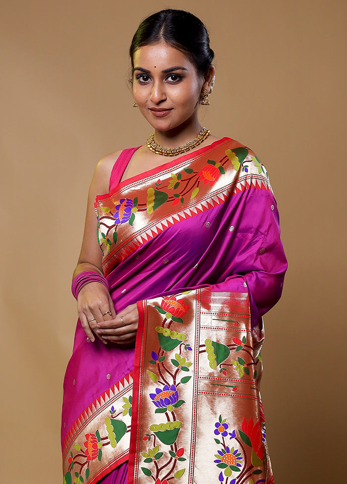 Pink Katan Silk Saree With Blouse Piece