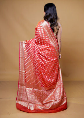 Pink Kora Silk Saree With Blouse Piece