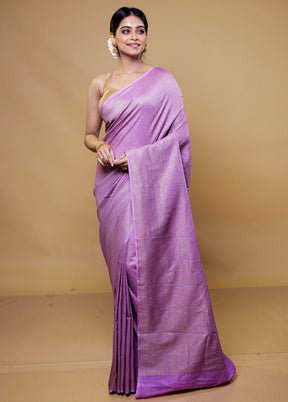 Purple Georgette Saree With Blouse Piece