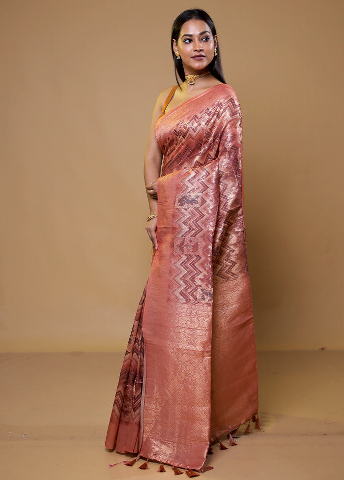 Pink Organza Saree With Blouse Piece