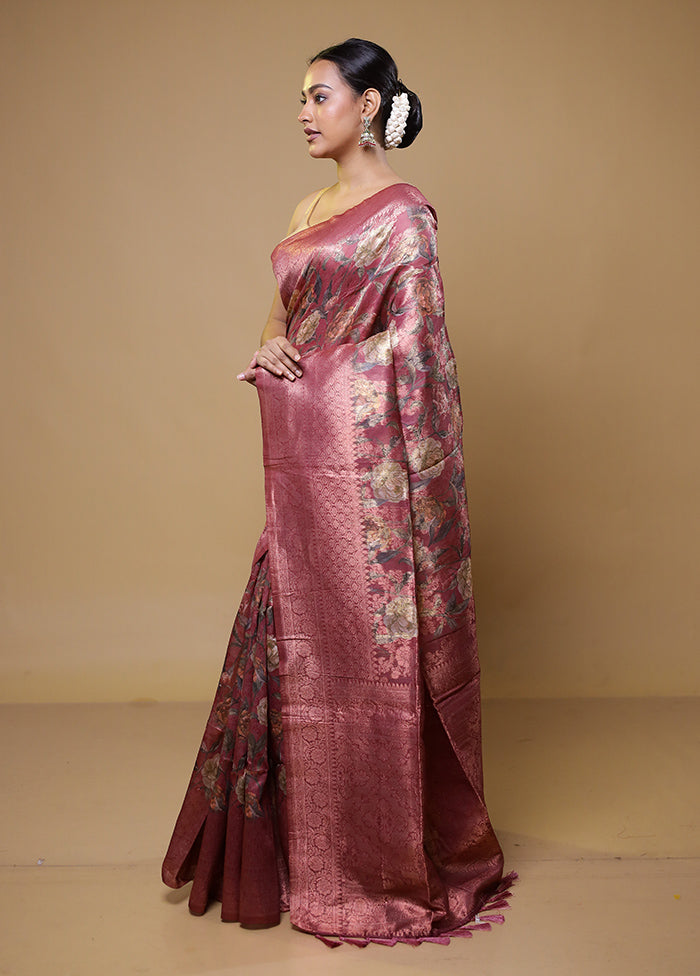 Pink Organza Saree With Blouse Piece