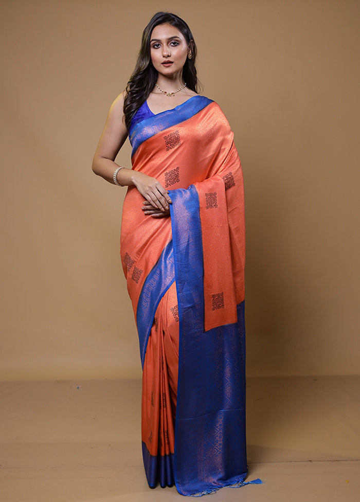 Pink Dupion Silk Saree With Blouse Piece