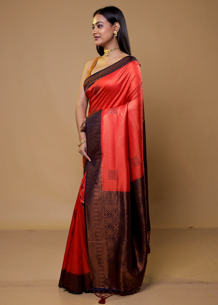 Pink Dupion Silk Saree With Blouse Piece