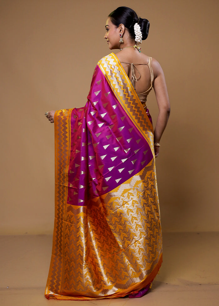 Pink Dupion Silk Saree With Blouse Piece