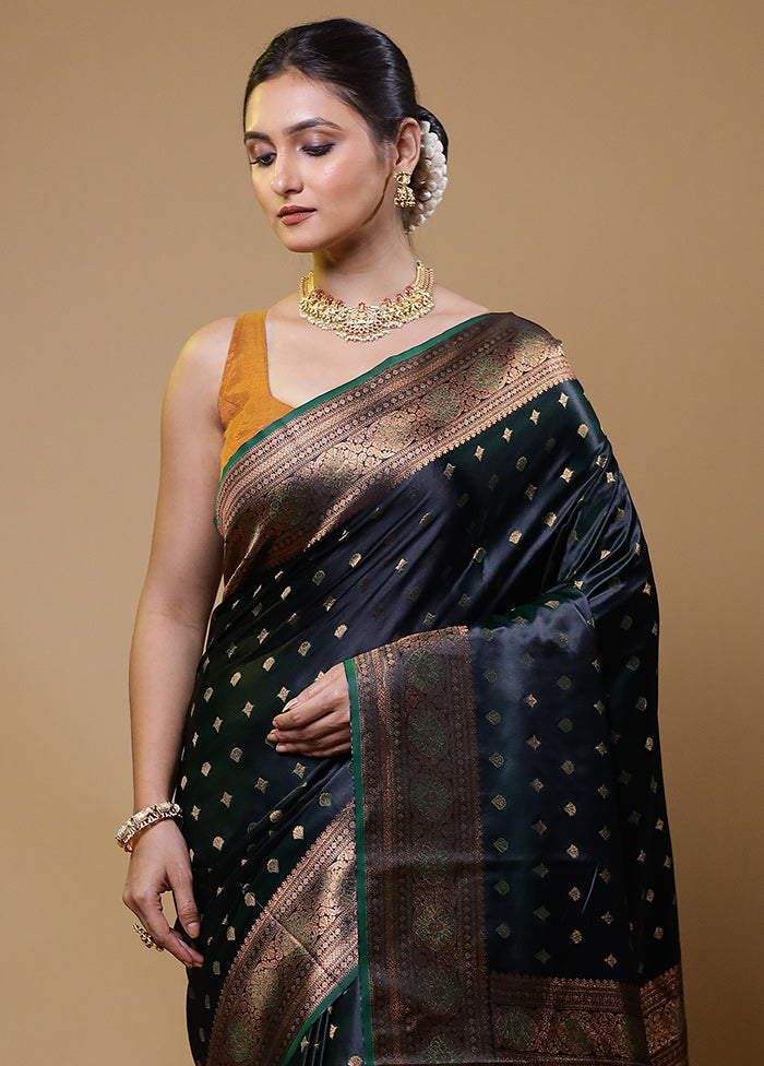 Green Dupion Silk Saree With Blouse Piece