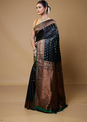 Green Dupion Silk Saree With Blouse Piece