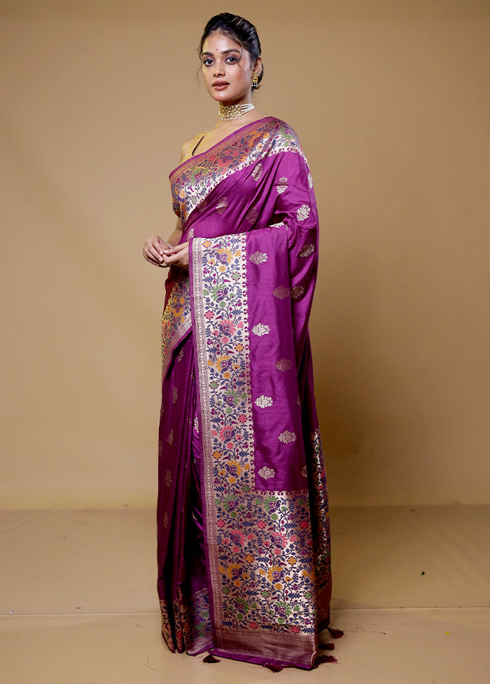 Pink Dupion Silk Saree With Blouse Piece