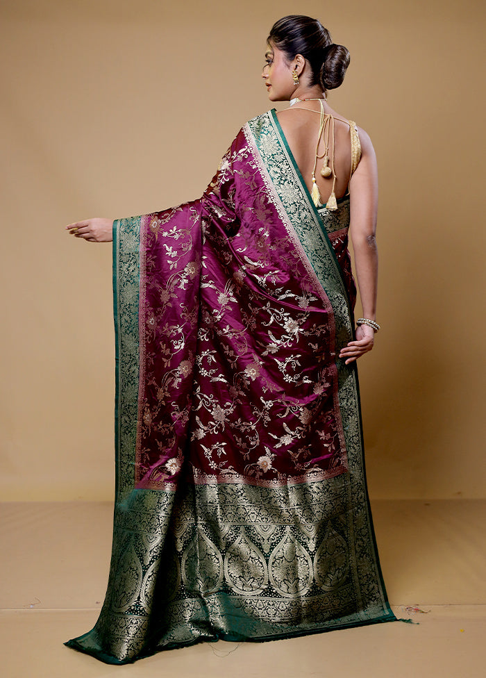 Pink Dupion Silk Saree With Blouse Piece