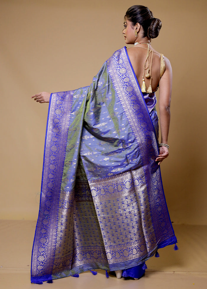 Purple Dupion Silk Saree With Blouse Piece