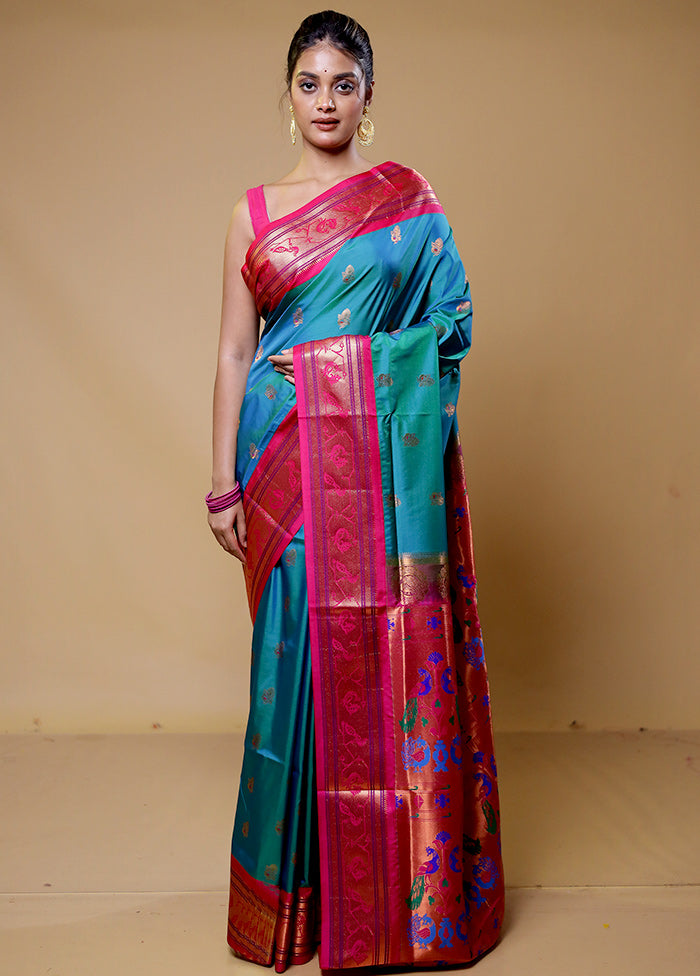 Green Kanjivaram Silk Saree With Blouse Piece