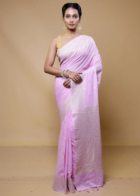 Pink Georgette Saree With Blouse Piece