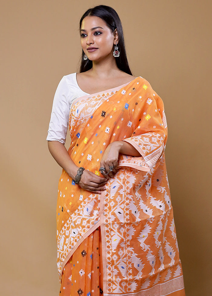 Orage Tant Jamdani Saree Without Blouse Piece