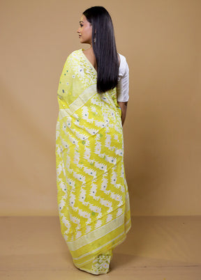 Yellow Tant Jamdani Saree Without Blouse Piece