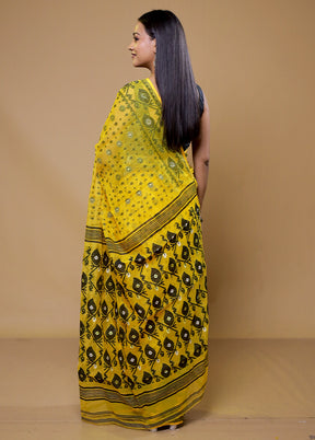 Yellow Tant Jamdani Saree Without Blouse Piece